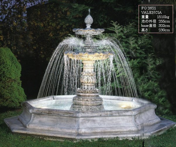 絶妙なデザイン イタリア製 石造大型噴水 グビレオ ITALGARDEN　FF-200000 ガーデン ファウンテン イタルガーデン社